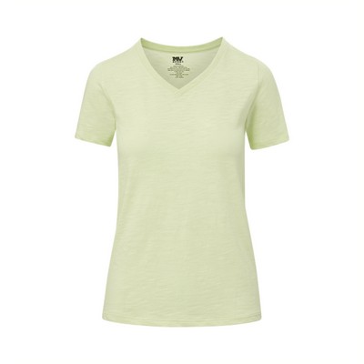 Vera Women's Semi Fitted Slub Jersey V-Neck Tee