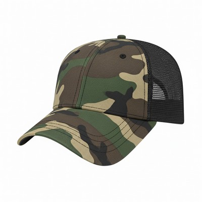 Solid Olive Camouflage Mesh Velcro® Lowstyle Cap