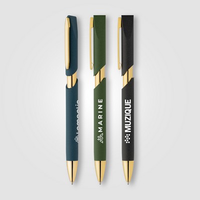 Aurelia Recycled Plastic Gold Trim Pen - Pad Print