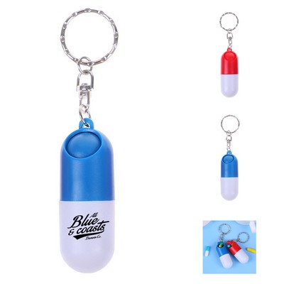 Mini Capsule Shape Medication Box Keychain