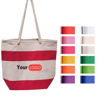 12oz Rope Handle Cotton Canvas Tote Bag