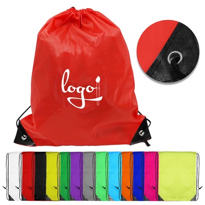 210D Polyester Drawstring Backpack Cinch Bag