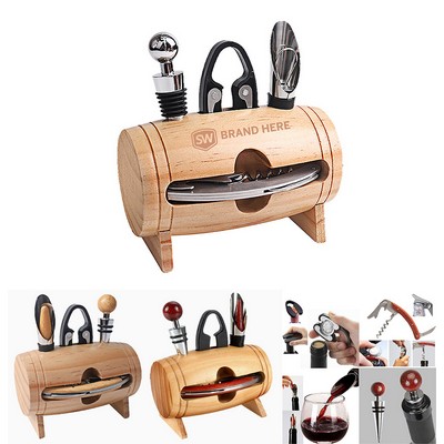 Woodern Barrel Wine Opener Set