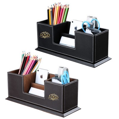 Eco-friendly PU Pen Holder Desk Caddy