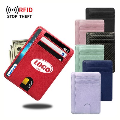 RFID Blocking Smart Slim PU Wallet