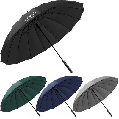 Wind Resistant Big Golf Umbrellas For 16 Ribs