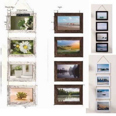 4x6 Wall Hanging Picture Frames Collage with 4 Opening