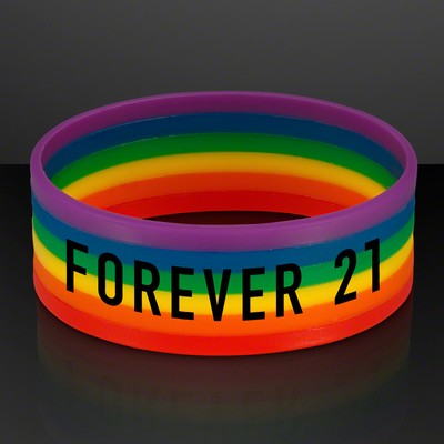 Rainbow Stretch Silicone Bracelets (NON-Light Up) - PRINTED