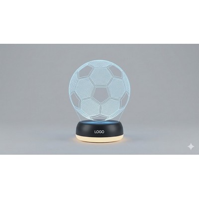3D Soccer Theme Night Light Fan Merch High-Transparency Acrylic LED