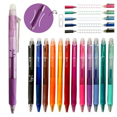 Retractable Erasable Gel Pen with Rubber Grip