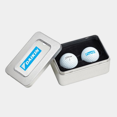Titleist® TruFeel 2-Golf Ball Business Card Tin