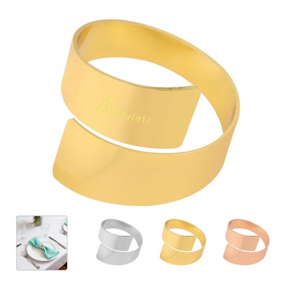 Spiral Gold Color Metal Napkin Ring Holder 1.6"x1.6"