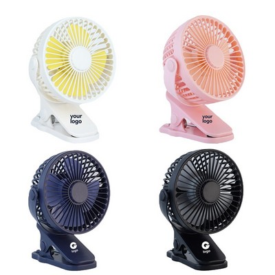 Portable USB Rechargeable Fan w/Clip