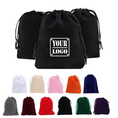 Flocked Drawstring Bag