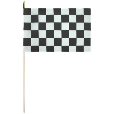 12" x 18" Polyester Checkered Stick Flag