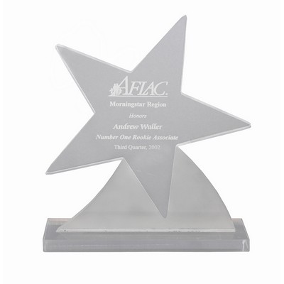 9" Acrylic Star Award on Acrylic Rectangle Base