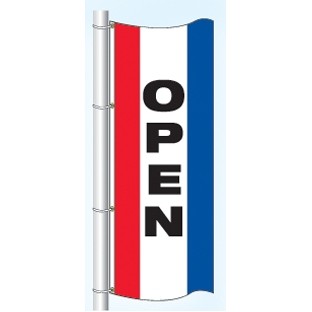 Single Faced Stock Message Interceptor® Drape Flag (Open)