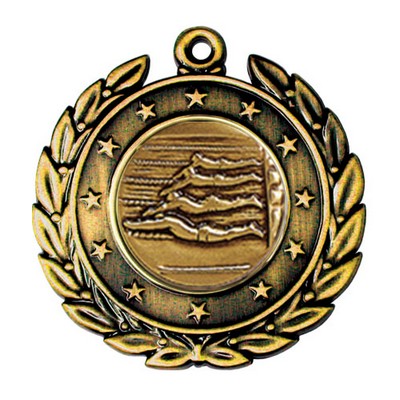 Stock Star Wreath 2" Medal- Swimming Male
