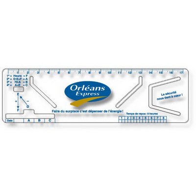 .040 Clear Plastic Logbook Ruler, Stock Shape LBR2 ((2.13"x7.13"), Spot Color