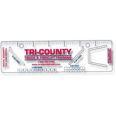 .040 Clear Plastic Logbook Ruler, Stock Shape LBR6 (2"x7.13"), Spot Color