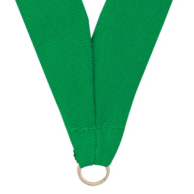 7/8" Wide RY Series V-Neck Green Ribbon w/Metal Ring