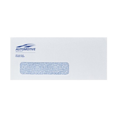 Full Color #10 Peel and Seal White Wove Business Envelopes w/Security Tint Poly Window