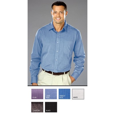 Men's Heathered Crossweave Long Sleeve Shirt