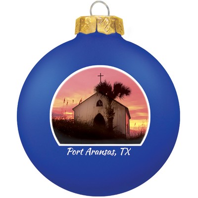 Matte Blue Glass Ball Ornament 80 Mm