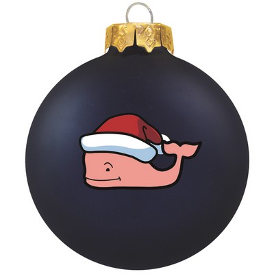 Matte Blue Navy Glass Ball Ornament 80 Mm