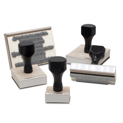 Traditional Wood Base Rectangle Stamp (1" X 1.5")