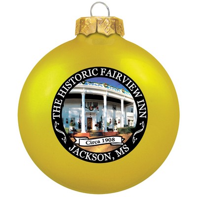 Gloss Yellow Glass Ball Ornament 80 Mm