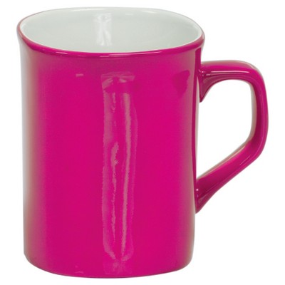 10 Oz. Pink Ceramic Round Corner Coffee Mug