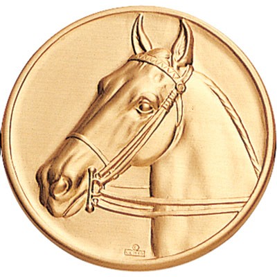 2" Horse Head English Stamped Medallion Insert Disc