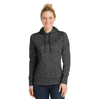 Sport-Tek Women's PosiCharge Electric Heather Fleece Hooded Pullover.