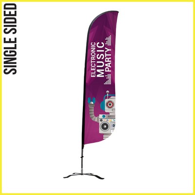 13' Feather Flag - Single Sided w/Black X Base - Made in the USA