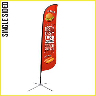 16.5' Feather Flag - Single Sided w/Chrome X Base - Made in the USA