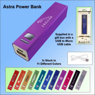 Astra Power Bank 2600 mAh - Purple No Extra Tariff