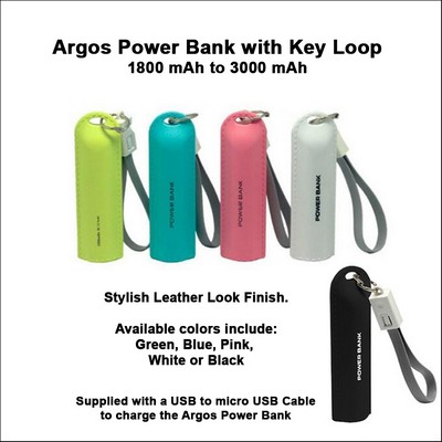 Argos Power Bank with Key Loop - 2200 mAh