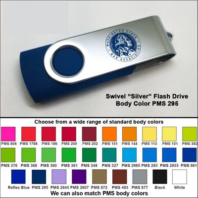 Swivel Flash Drive - 128MB Memory - Body PMS 295