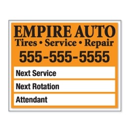 White Custom Static Stick Service Clings (On a Roll) (2 1/2"x 2")
