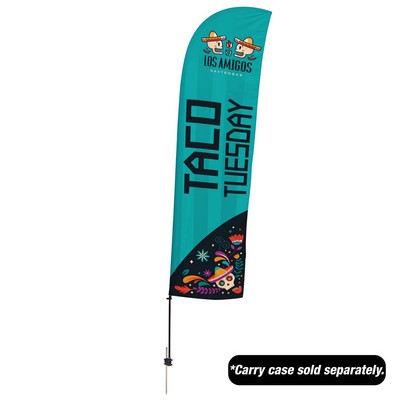 15' Value Blade Sail Sign Flag Kit Single-Sided Spike Base