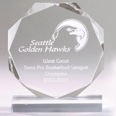 Clear Octagon Shape Acrylic Award w/Beveled Polished Edges (6" x 6")