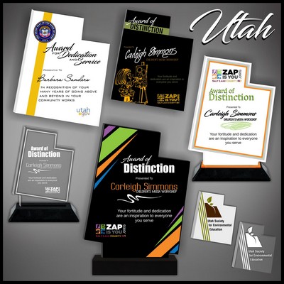 8" Utah Black Budget Acrylic Award