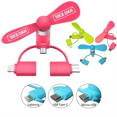 3" 1 Mini USB Cell Phone fan