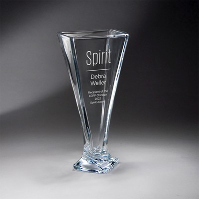 11" Clear Angular Vase