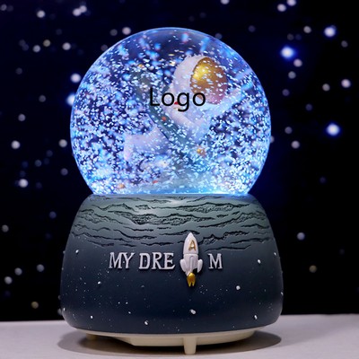 Creative Spaceman Crystal Ball Music Box Desktop Ornament
