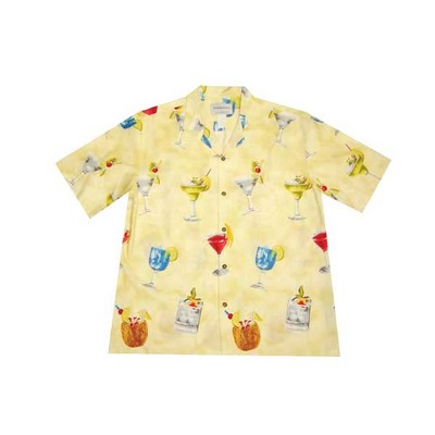 Red Hawaiian Tropical Print Cotton Shirt