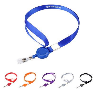 3/4" Polyester Lanyard with Retractable Badge Reel
