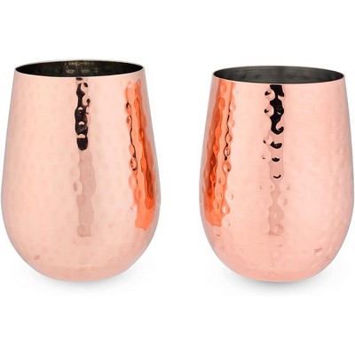 Moscow Mule Double Wall Hammered Copper Wine Glass