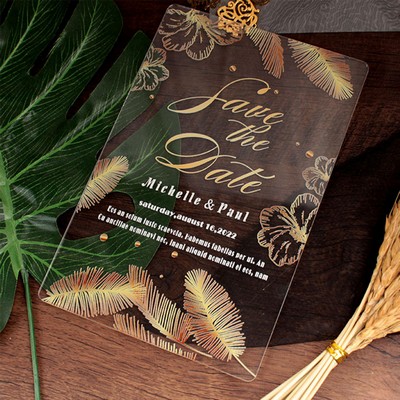 Custom Full Color Printed Clear Acrylic Invitations - 6" x 8"